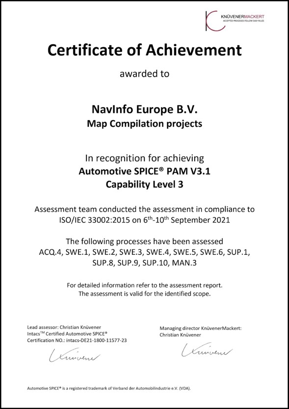 K1����ŷ��ͨ��Automotive SPICE 3����֤